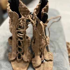 Beautiful lace up Miss Lola heels only worn twice